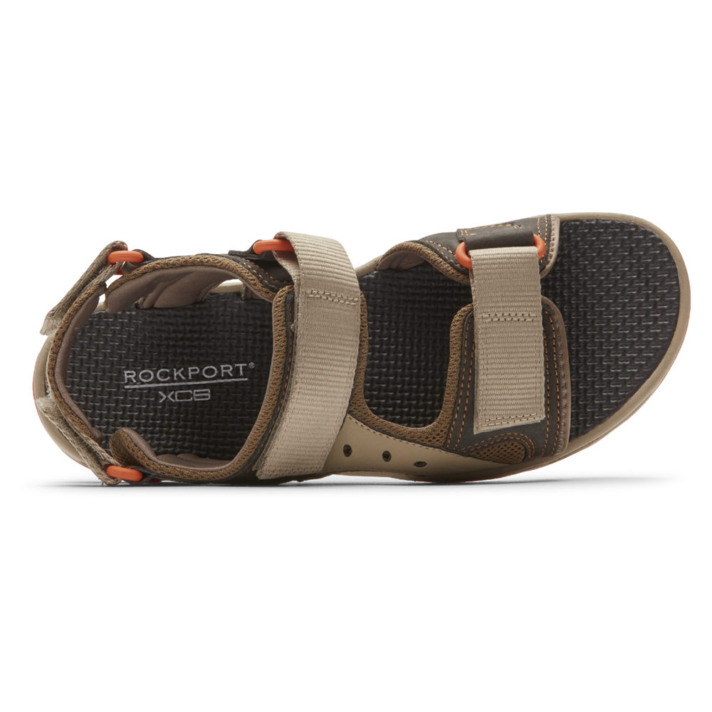 Rockport Mens Sandals Beige - Trail Technique Adjustable Velcro - UK 721-DMBEJL